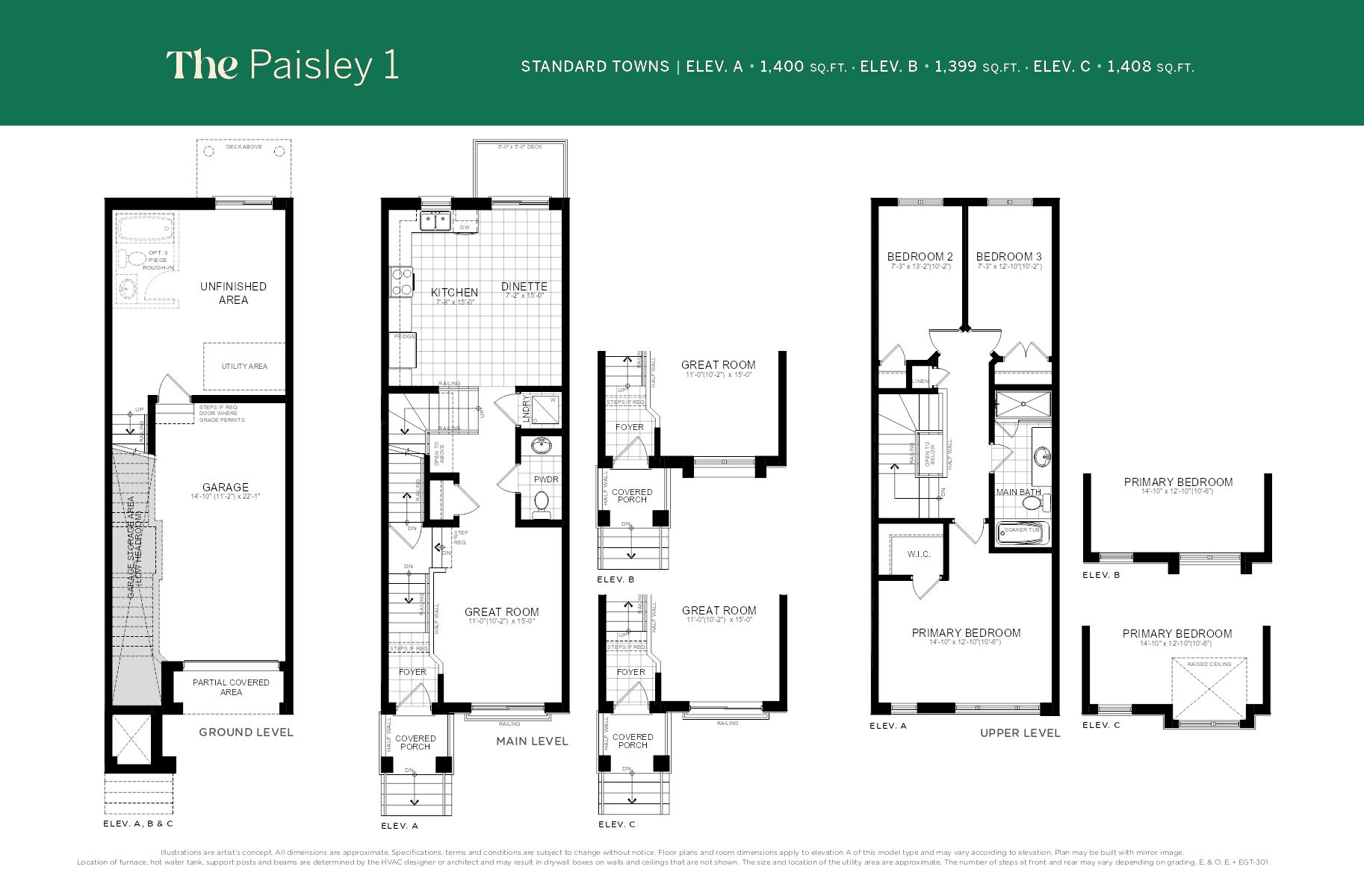 The Pinstripe 1 - Back to Back Towns floor plan