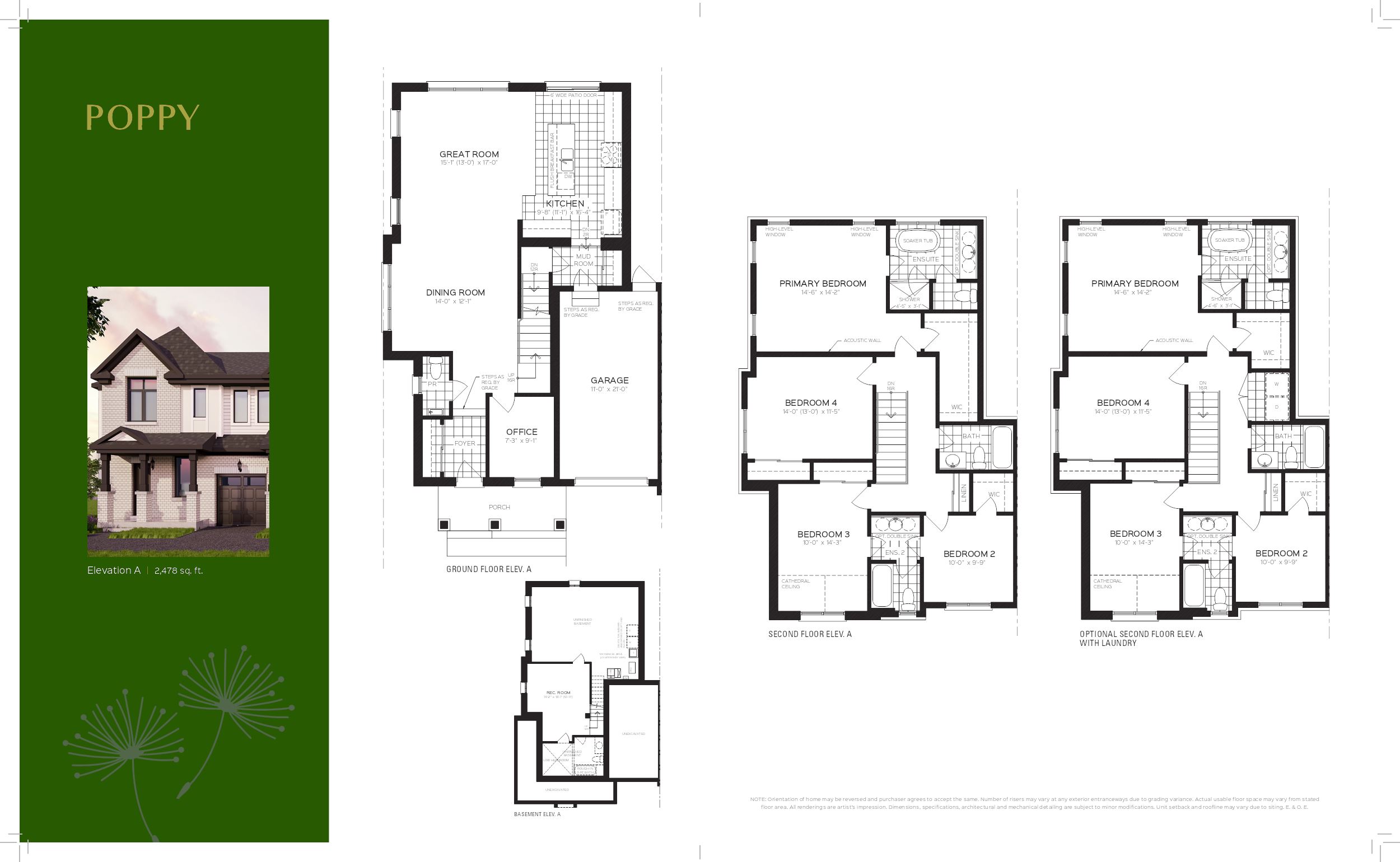 Tulip - Townhomes floor plan