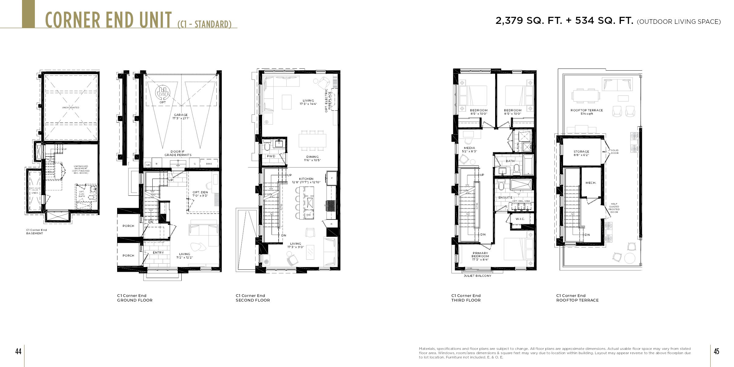 Porch End Unit (B1-B - STANDARD) floor plan