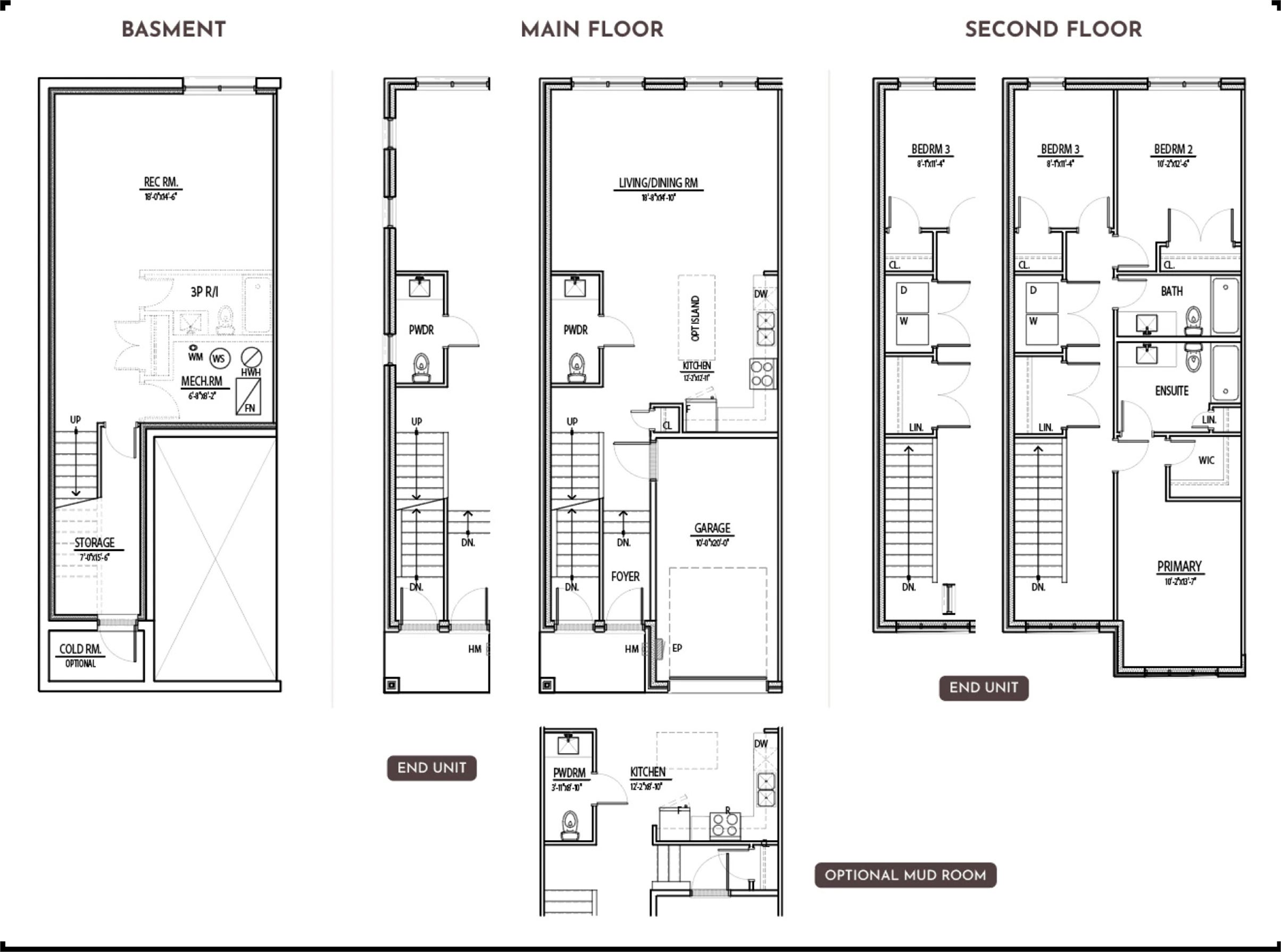 Townhomes Option 1 floor plan